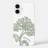 Monogramm Name White Sage Floral Minimaler botanis Case-Mate iPhone Hülle (Rückseite)