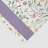 Monogramm Name Wildblume Boho Lavendel Mohnblumen Seidenpapier (Ausschnitt)