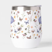 Monogramm Name Wildblumen Lila Aquarell (Links)