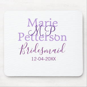 Monogramm Namen Buchstaben Brautjungfer Hochzeit J Mousepad