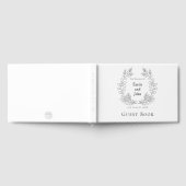 Monogramm/Namen/Datum Hochzeit aus schwarzem Leaf Gästebuch (Voll)
