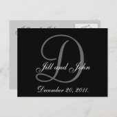 Monogramm, Namen, Datum, Hochzeitskarte Ankündigungspostkarte (Vorne/Hinten)