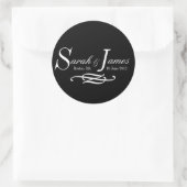 Monogramm-Namen Datum Hochzeitsplatz Runder Aufkleber (Tasche)