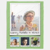 Monogramm-Namen Pistachio Green Large Fleecedecke (Vorderseite)