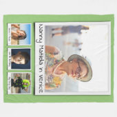 Monogramm-Namen Pistachio Green Large Fleecedecke (Vorderseite (Horizontal))