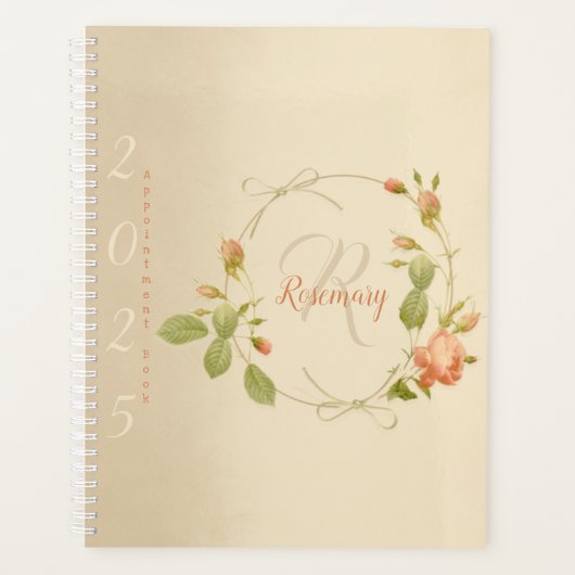 Monogramm Namen Rose Terminplaner 2025 Planer (Vorderseite)