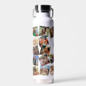 Monogramm Namens Foto Collage Wasserflasche Trinkflasche (Vorne)
