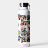 Monogramm Namens Foto Collage Wasserflasche Trinkflasche (Rückseite)