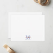 Monogramm Namens Notizkarte für Jungen Mitteilungskarte (Vorderseite/Rückseite Beispiel)