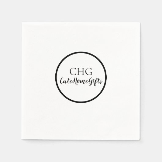 Monogramm Namens Shop Geschäft Serviette (Vorderseite)