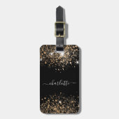 Monogramm-Namensschild für Glitzer Gepäckanhänger (Vorderseite vertikal)