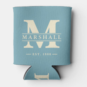 Monogramm & Namensüberlagerung Warmes Aqua Nachmit Dosenkühler
