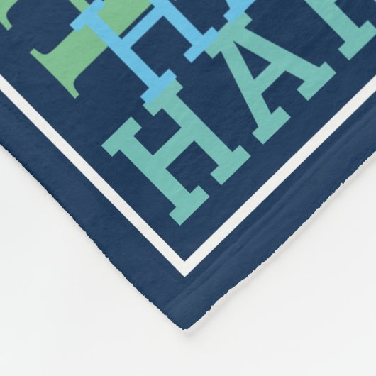 Monogramm-Namenswolken-Marine-Farbe Fleecedecke (Ecke)