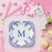 Monogramm Napkins Pappteller (Party)