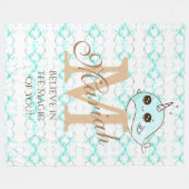 Monogramm Narwhal Fleece-Decken-Blau-Blasen Fleecedecke (Vorderseite (Horizontal))