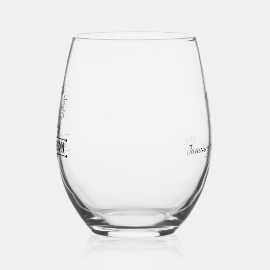 Monogramm "Nationaler Weintag" Weinglas Ohne Stiel (Rechts)