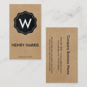 Monogramm / natürlich visitenkarte (Vorne/Hinten)