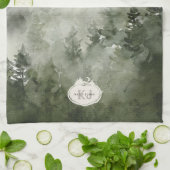 Monogramm-Naturstempel | Benutzerdefinierter Name Geschirrtuch (Gefaltet)