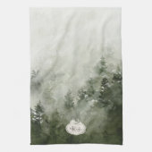 Monogramm-Naturstempel | Benutzerdefinierter Name Geschirrtuch (Vertikal)