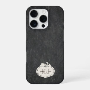 Monogramm-Naturstempel Benutzerdefinierter Name iPhone 16 Pro Hülle