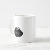 Monogramm-Naturstempel | Benutzerdefinierter Name Kaffeetasse (Vorderseite Links)