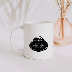 Monogramm-Naturstempel   Benutzerdefinierter Name Kaffeetasse
