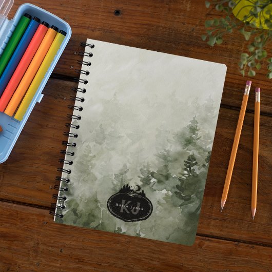 Monogramm-Naturstempel | Benutzerdefinierter Name Notizblock