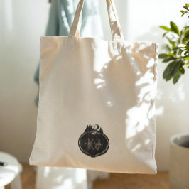 Monogramm-Naturstempel | Benutzerdefinierter Name Tragetasche