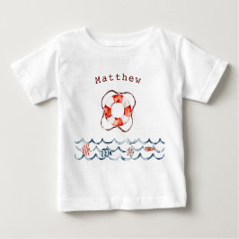Monogramm Nautic Red and Blue Lifeguard Baby T-shirt