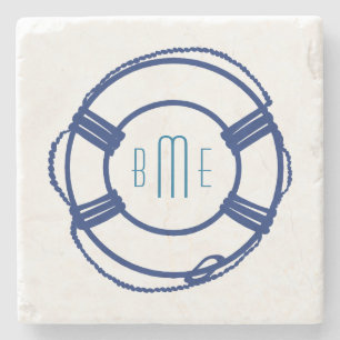 Monogramm Nautical Drink Coasters Steinuntersetzer