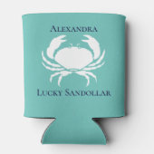 Monogramm Nautische Monogramm Aquamarin weißes CRA Dosenkühler (Rückseite)