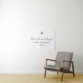 Monogramm Navy Blau Anker Hochzeit     Wandteppich (Beispiel (Horizontal))