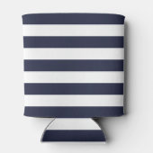 Monogramm Navy Blue und Coral Preppy Stripes Dosenkühler (Rückseite)