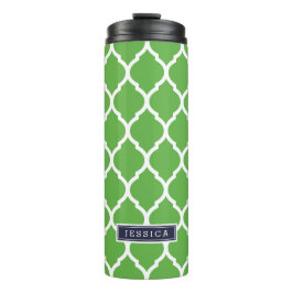 Monogramm Navy Blue und Green marokkanische Quatre Thermosbecher