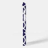 Monogramm Navy Blue und Green Modern Trellis Case-Mate iPhone Hülle (Rückseite / Links)