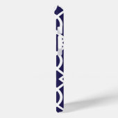 Monogramm Navy Blue und Pink Trellis Case-Mate iPhone Hülle (Rückseite / Links)