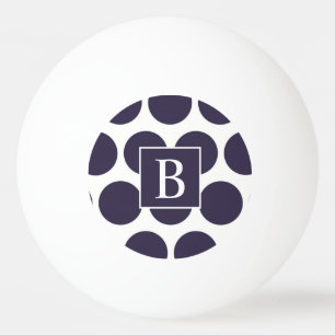 Monogramm Navy Polka-Punkt Ping-Pong-Ball Tischtennisball