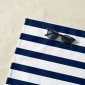Monogramm Navy Stripe mit gelber Ananas | Strandtuch (Beispiel)
