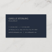 Monogramm Navyblau Professionell Visitenkarte (Rückseite)