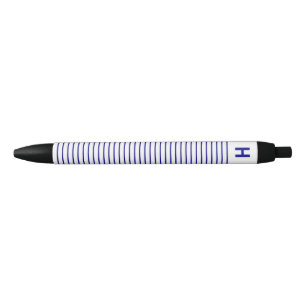 Monogramm Navyblau-Weiß-Streifen-Schreibgerät Kugelschreiber