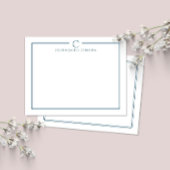 Monogramm Navyblaue Hochzeitsstationery Mitteilungskarte