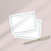 Monogramm Navyblaue Hochzeitsstationery Mitteilungskarte
