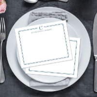 Monogramm Navyblaue Hochzeitsstationery