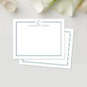 Monogramm Navyblaue Hochzeitsstationery Mitteilungskarte