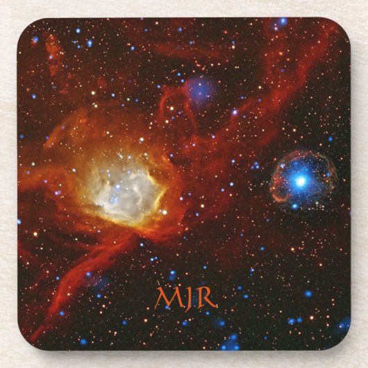Monogramm-Nebel N90 und Pulsar SXP1062 Getränkeuntersetzer (Vorderseite)