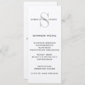 Monogramm nennt Sahnehochzeits-Menü-Karte Menükarte (Vorne/Hinten)