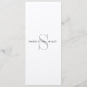 Monogramm nennt Sahnehochzeits-Menü-Karte Menükarte (Rückseite)