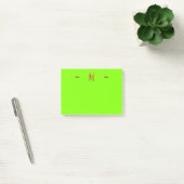 Monogramm Neonesque Green und Orange Post-it Klebezettel (Büro)