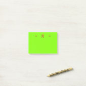 Monogramm Neonesque Green und Orange Post-it Klebezettel (Auf Schreibtisch)
