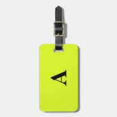 Monogramm Neongelber Name Erstmaliges Cooles Gesch Gepäckanhänger (Vorderseite vertikal)